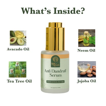 RootRituals Anti Dandruff Leave-in serum to fight dandruff, reduce flakes, and calm irritation.