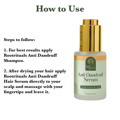 RootRituals Anti Dandruff Leave-in serum to fight dandruff, reduce flakes, and calm irritation.