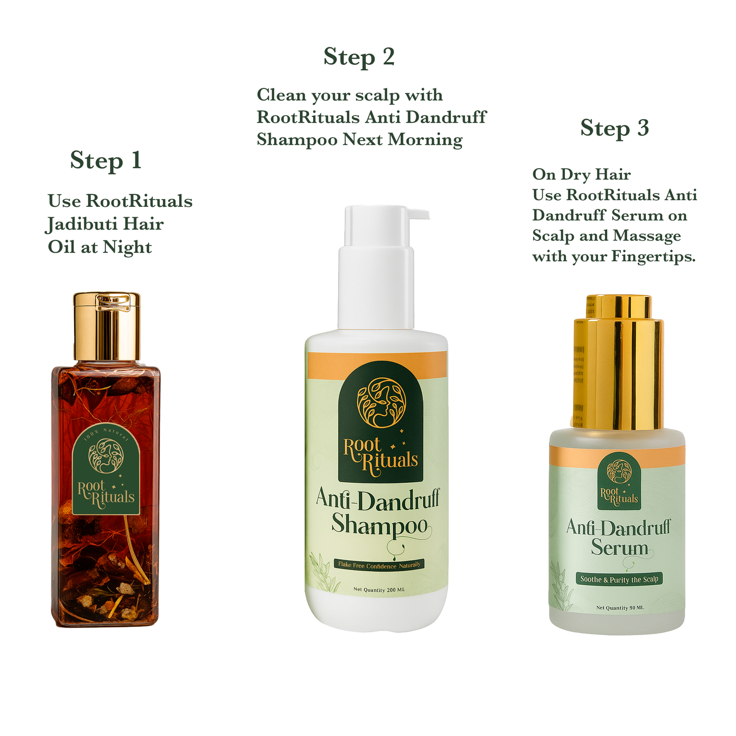 RootRituals Anti dandruff Shampoo with Tea Tree & Zinc.