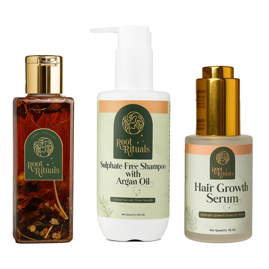 Root Rituals Hair Growth Kit | hair Oil, Shampoo & Serum Combo