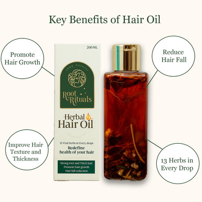 RootRituals Jadibuti Hair Oil for Men & Women, Promote hair growth and reduces hairfall - 200ml